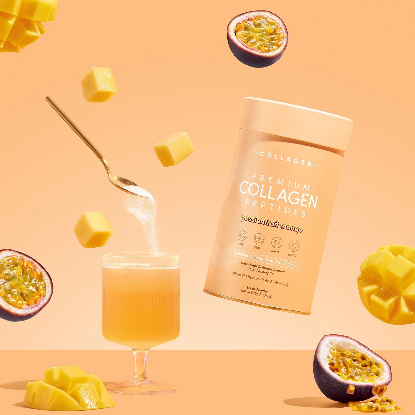 澳洲The Collagen Co. 水解膠原蛋白胜肽罐裝 - 百香果芒果