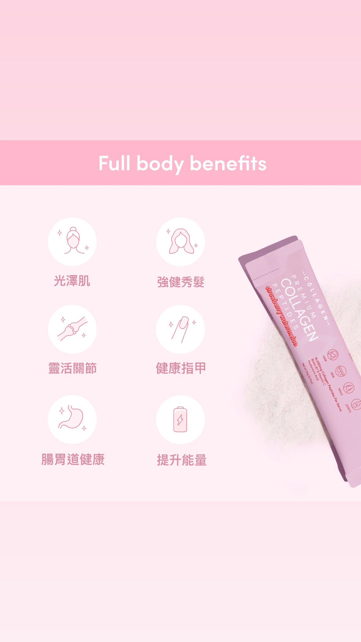 澳洲The Collagen Co. 水解膠原蛋白胜肽單包裝 - 草莓西瓜