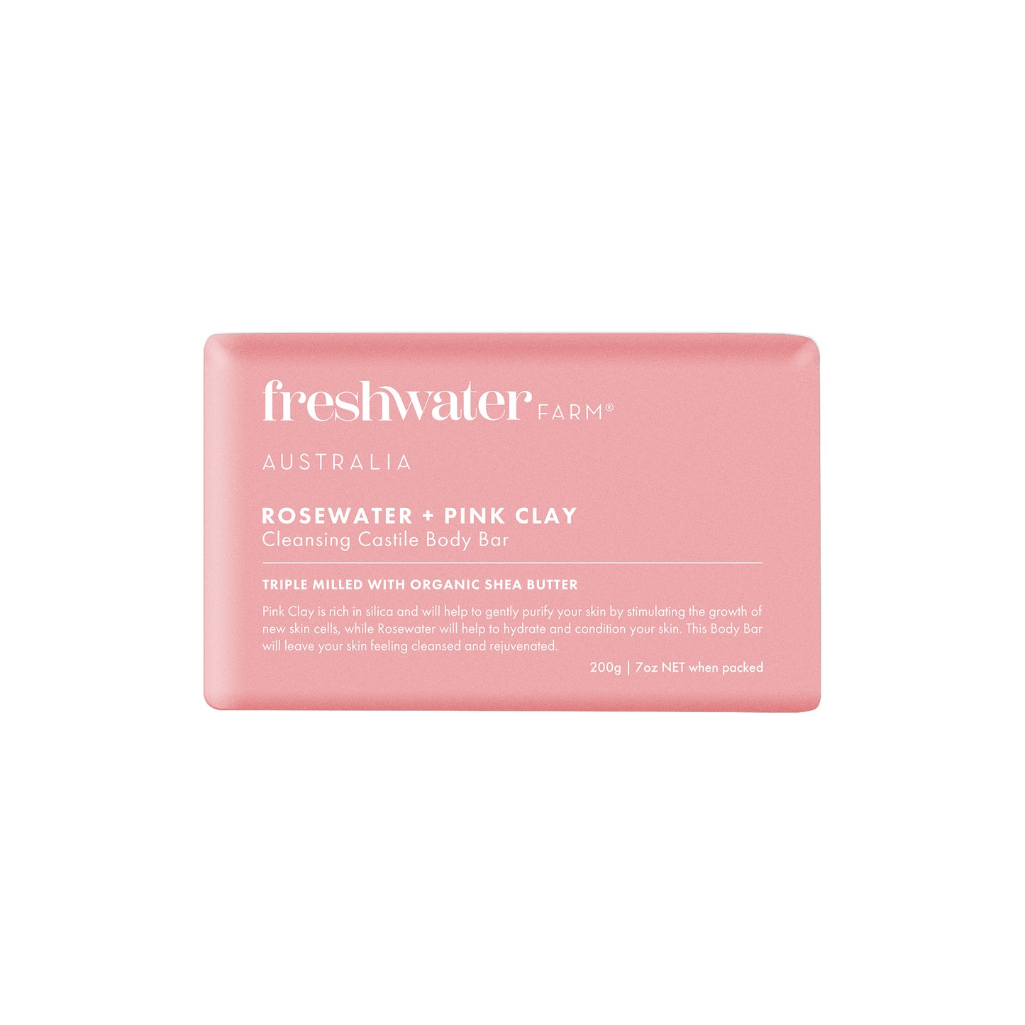 Rosewater + Pink Clay Cleansing Body Bar - Freshwater FARM | MLC Space