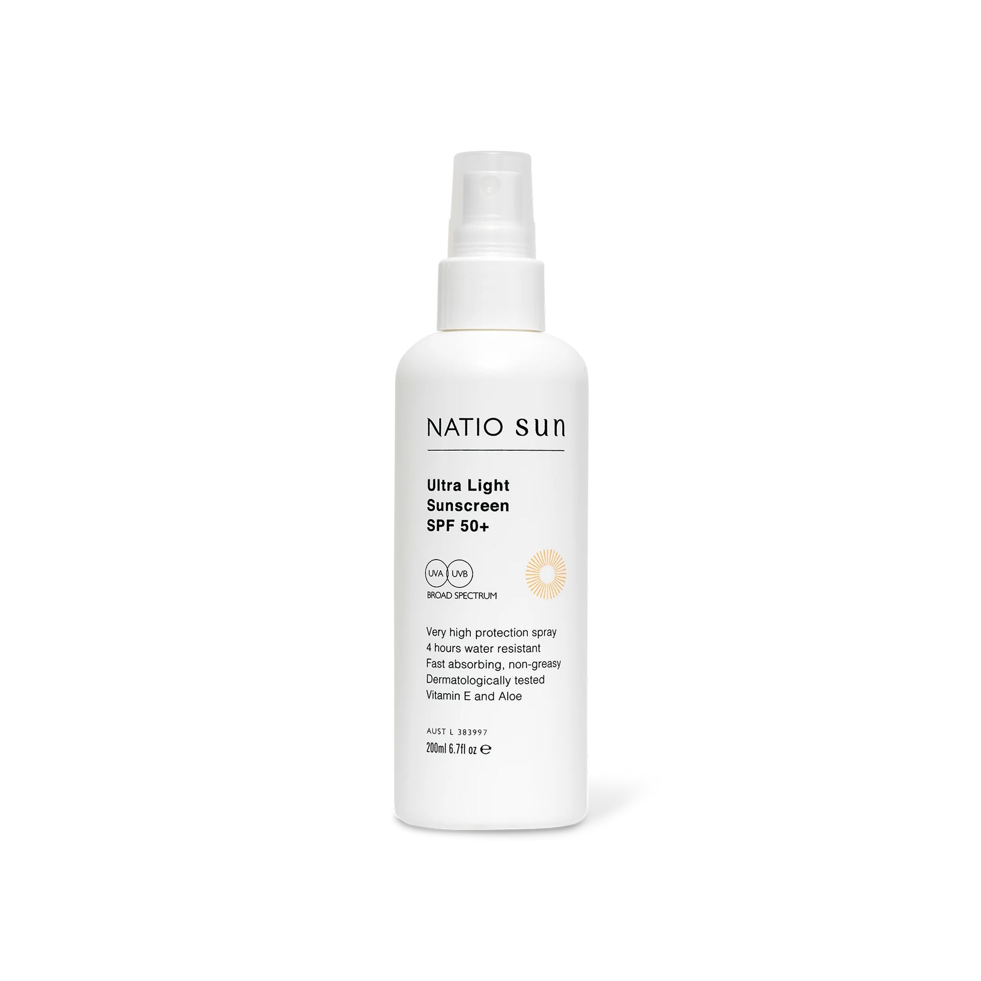 Ultra Light Sunscreen SPF 50+ 200ml - Natio | MLC Space